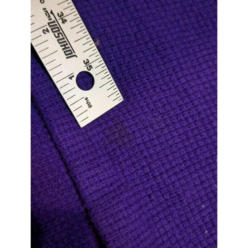 Polo Ralph Lauren Purple 100% Cashmere Waffle Knit Thermal‎ Sweater Medium READ